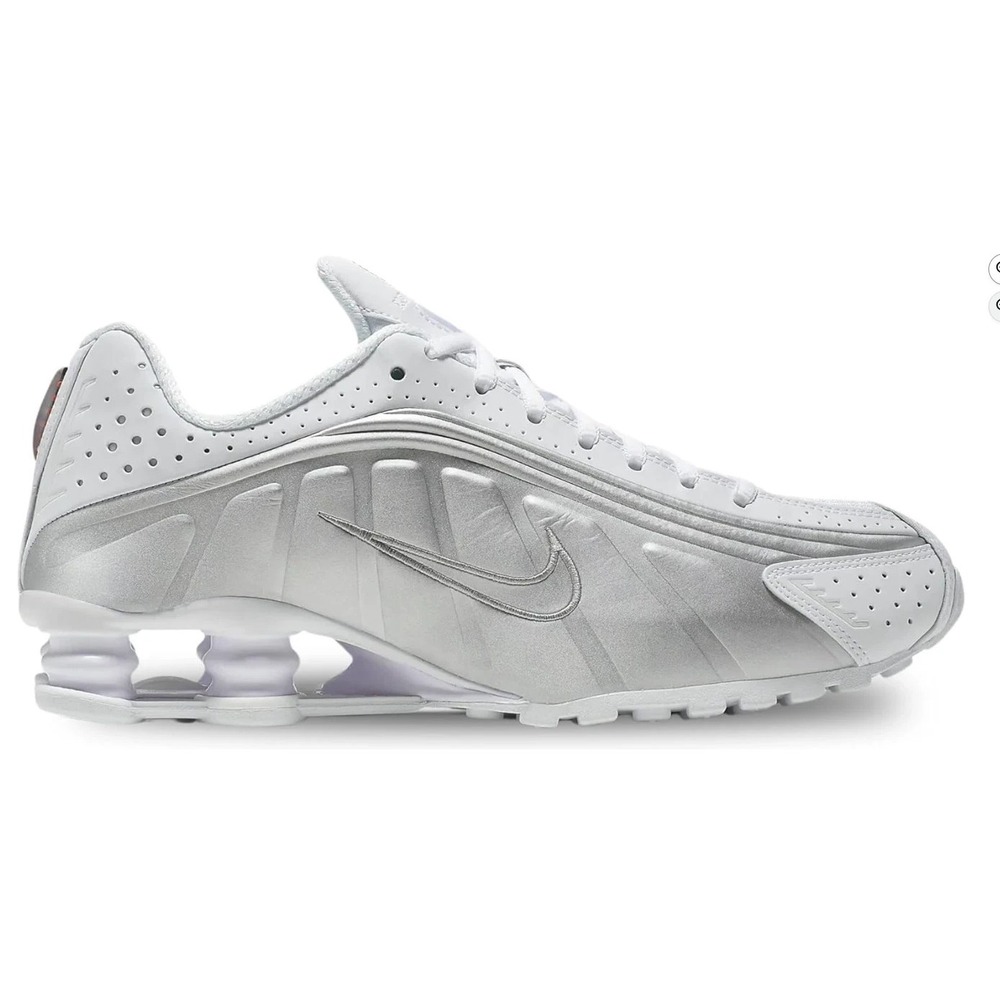 Nike Shox R4 White Silver Women's Running Shoes AR3565-101 Size 6.5 New